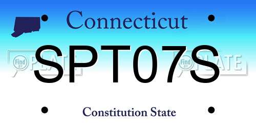 SPT07S Connecticut License Plate