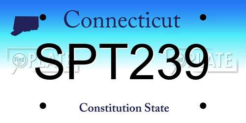 SPT239 Connecticut License Plate