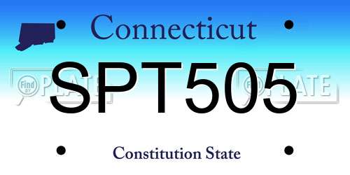 SPT505 Connecticut License Plate