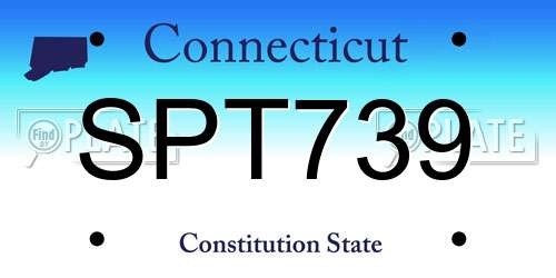 SPT739 Connecticut License Plate