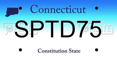 SPTD75 Connecticut License Plate