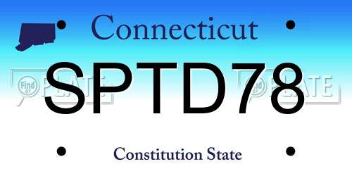SPTD78 Connecticut License Plate