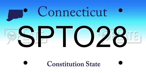 SPTO28 Connecticut License Plate