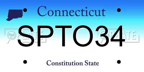 SPTO34 Connecticut License Plate