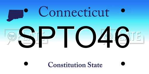 SPTO46 Connecticut License Plate