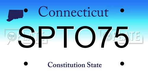 SPTO75 Connecticut License Plate