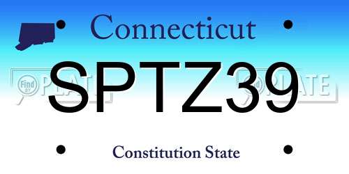 SPTZ39 Connecticut License Plate