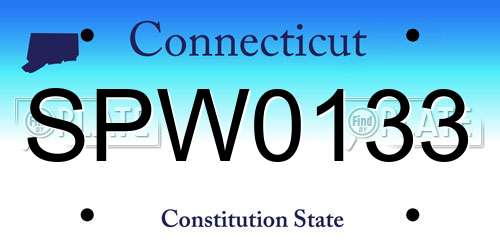 SPW0133 Connecticut License Plate