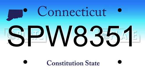 SPW8351 Connecticut License Plate