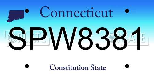 SPW8381 Connecticut License Plate