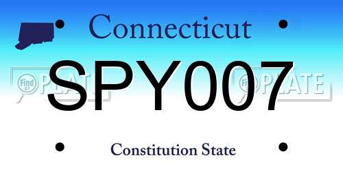 SPY007 Connecticut License Plate