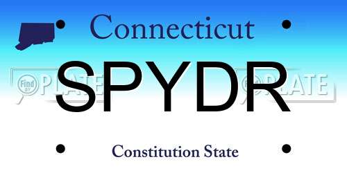SPYDR Connecticut License Plate