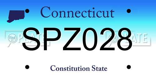 SPZ028 Connecticut License Plate