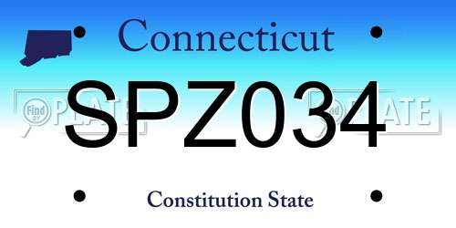 SPZ034 Connecticut License Plate
