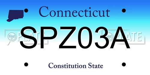 SPZ03A Connecticut License Plate
