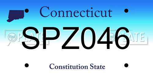 SPZ046 Connecticut License Plate