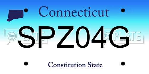 SPZ04G Connecticut License Plate