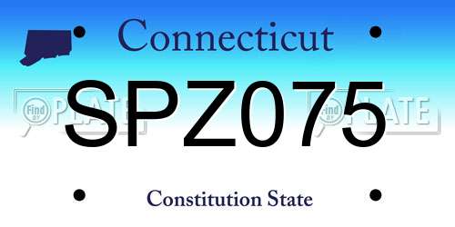 SPZ075 Connecticut License Plate