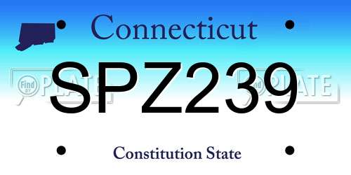 SPZ239 Connecticut License Plate