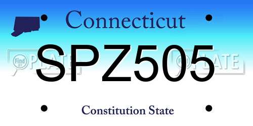 SPZ505 Connecticut License Plate