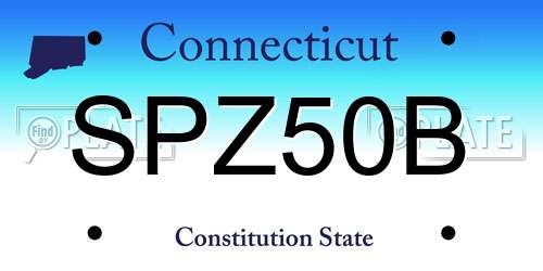 SPZ50B Connecticut License Plate
