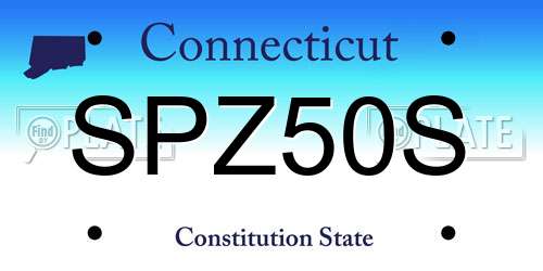 SPZ50S Connecticut License Plate