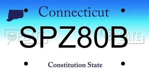 SPZ80B Connecticut License Plate