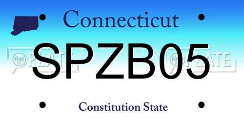 SPZB05 Connecticut License Plate
