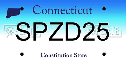SPZD25 Connecticut License Plate