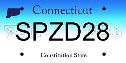 SPZD28 Connecticut License Plate
