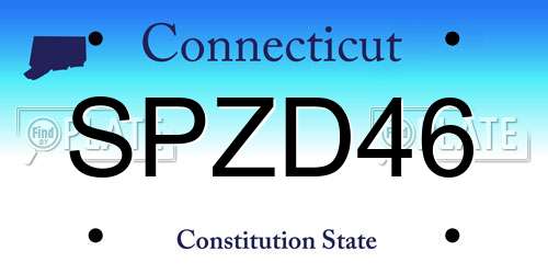 SPZD46 Connecticut License Plate
