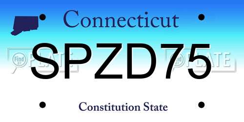 SPZD75 Connecticut License Plate