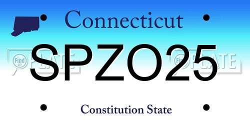 SPZO25 Connecticut License Plate