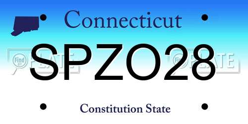 SPZO28 Connecticut License Plate