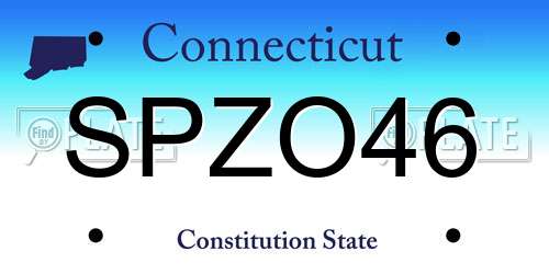 SPZO46 Connecticut License Plate