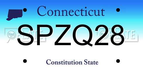 SPZQ28 Connecticut License Plate