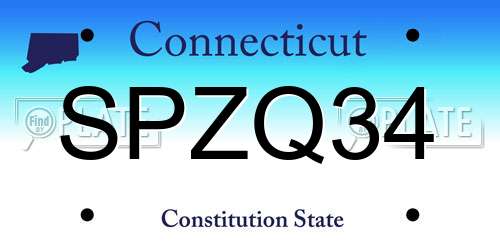 SPZQ34 Connecticut License Plate