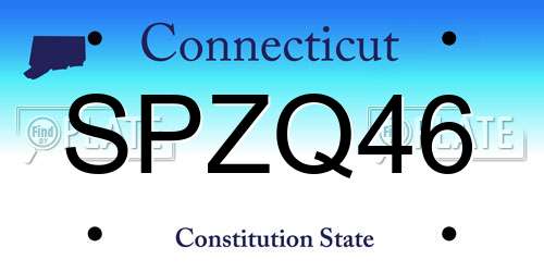 SPZQ46 Connecticut License Plate