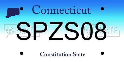 SPZS08 Connecticut License Plate
