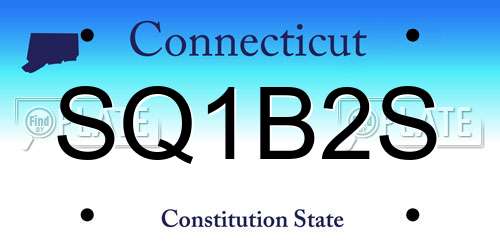 SQ1B2S Connecticut License Plate