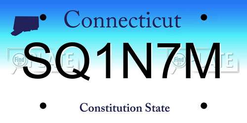 SQ1N7M Connecticut License Plate