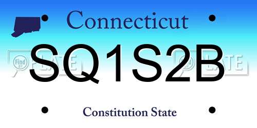 SQ1S2B Connecticut License Plate