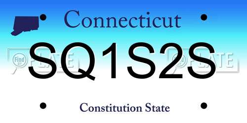 SQ1S2S Connecticut License Plate