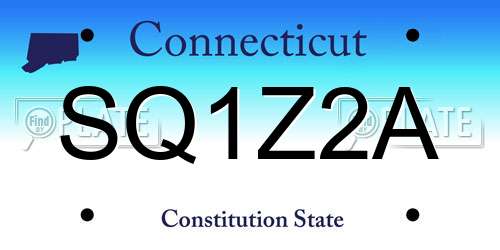 SQ1Z2A Connecticut License Plate
