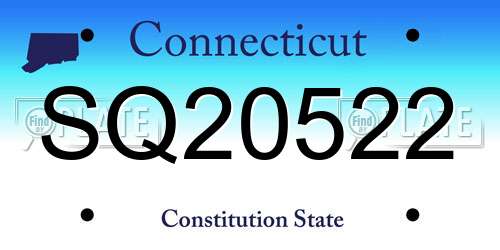SQ20522 Connecticut License Plate