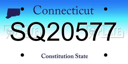 SQ20577 Connecticut License Plate