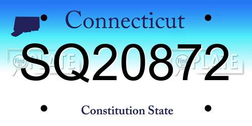 SQ20872 Connecticut License Plate