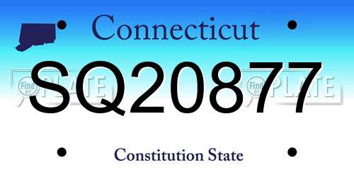 SQ20877 Connecticut License Plate