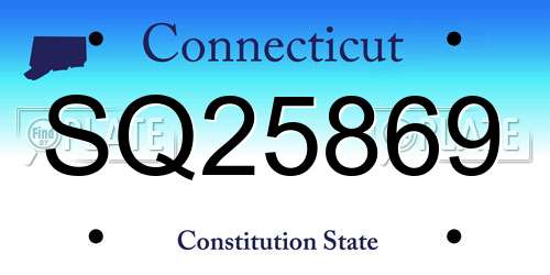 SQ25869 Connecticut License Plate