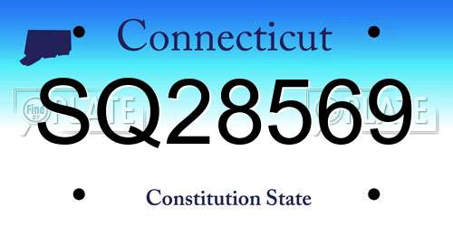 SQ28569 Connecticut License Plate
